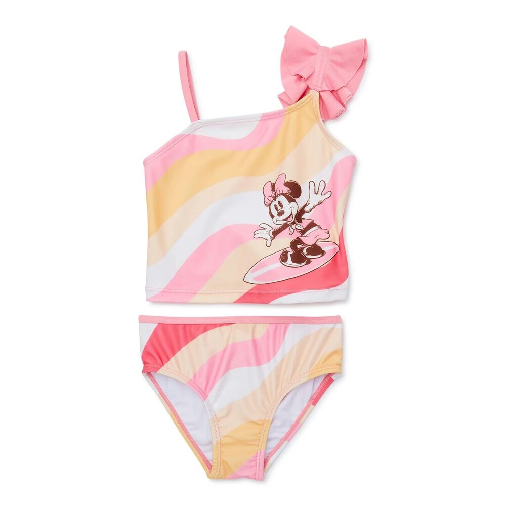 NWT Minnie Mouse Toddler Girl Ruffle-Strap Tankini Swim Set, Size 12M New Disney